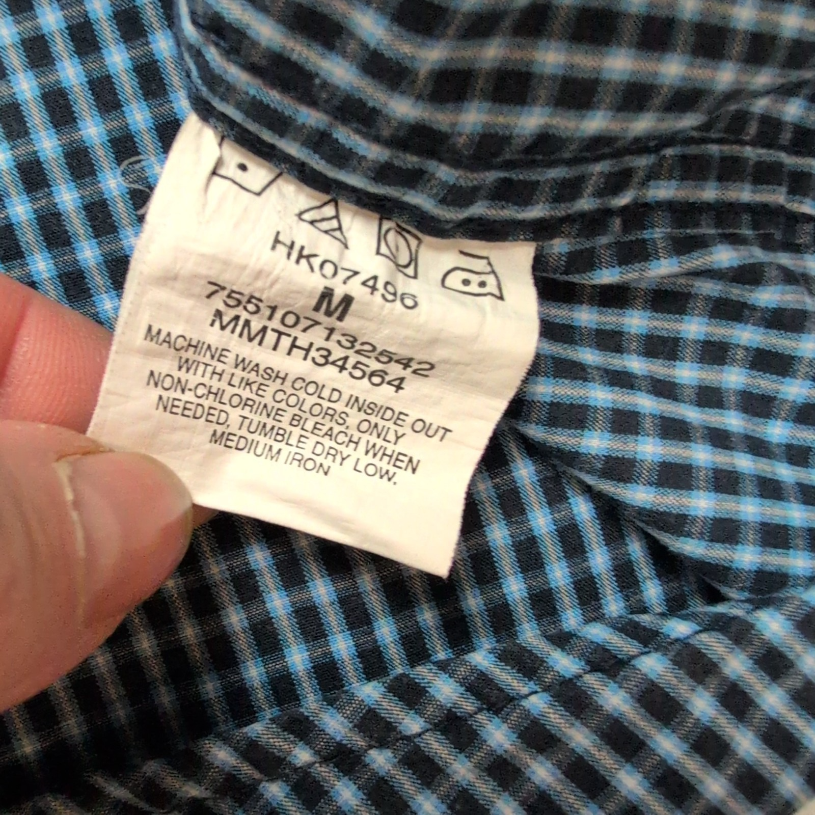Chemise Wrangler Bleu Marine et Bleu Ciel à Carreaux Taille M / L