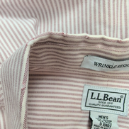 Chemise L.L Bean blanche et bordeaux à rayures manches courtes taille L #67e