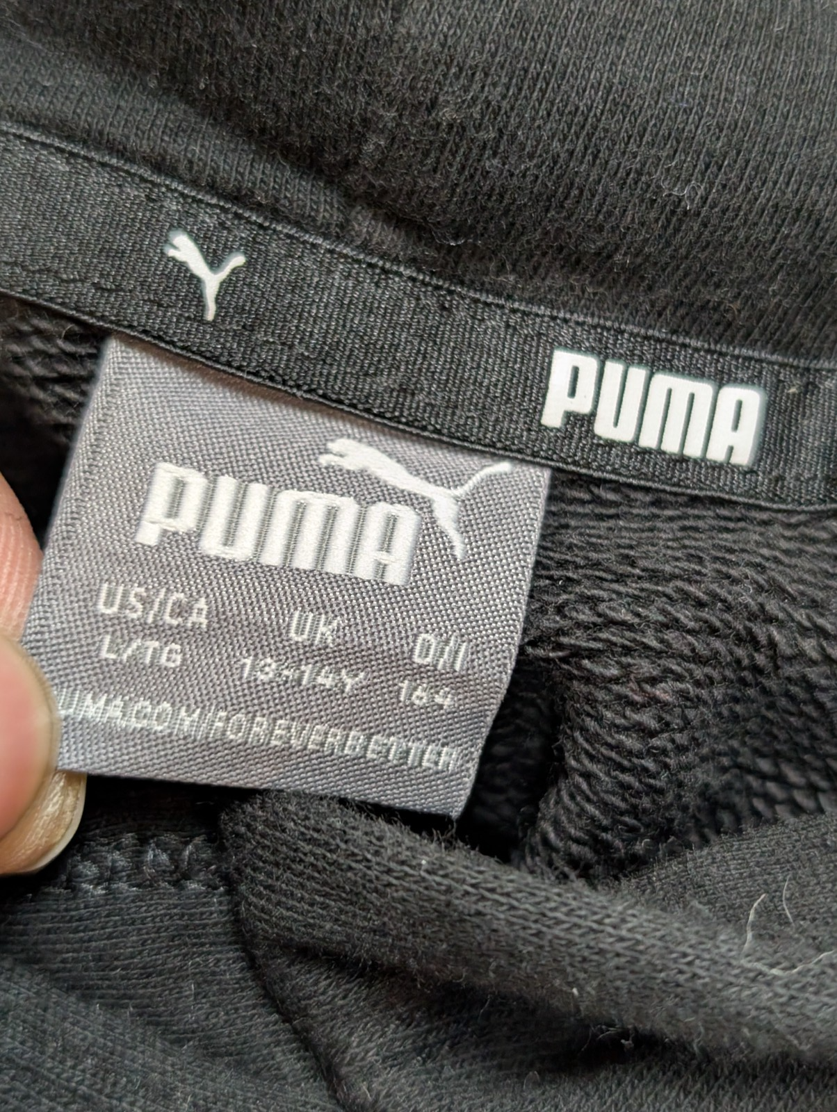 Sweat à Capuche Puma Noir Poche Kangourou - Taille L (13-14 ans)