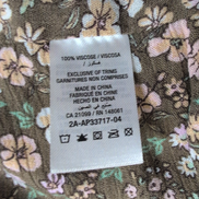 Haut Femme Ardene Taille XL Kaki Fleuri Bretelles Réglables Neuf Étiquette