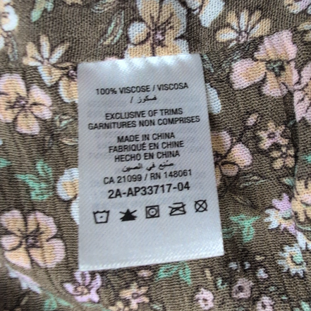 Haut Femme Ardene Taille XL Kaki Fleuri Bretelles Réglables Neuf Étiquette