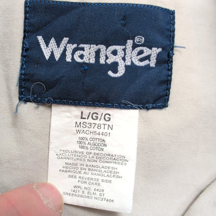 Chemise Wrangler Manches Courtes Crème à Poches Style Western Taille L