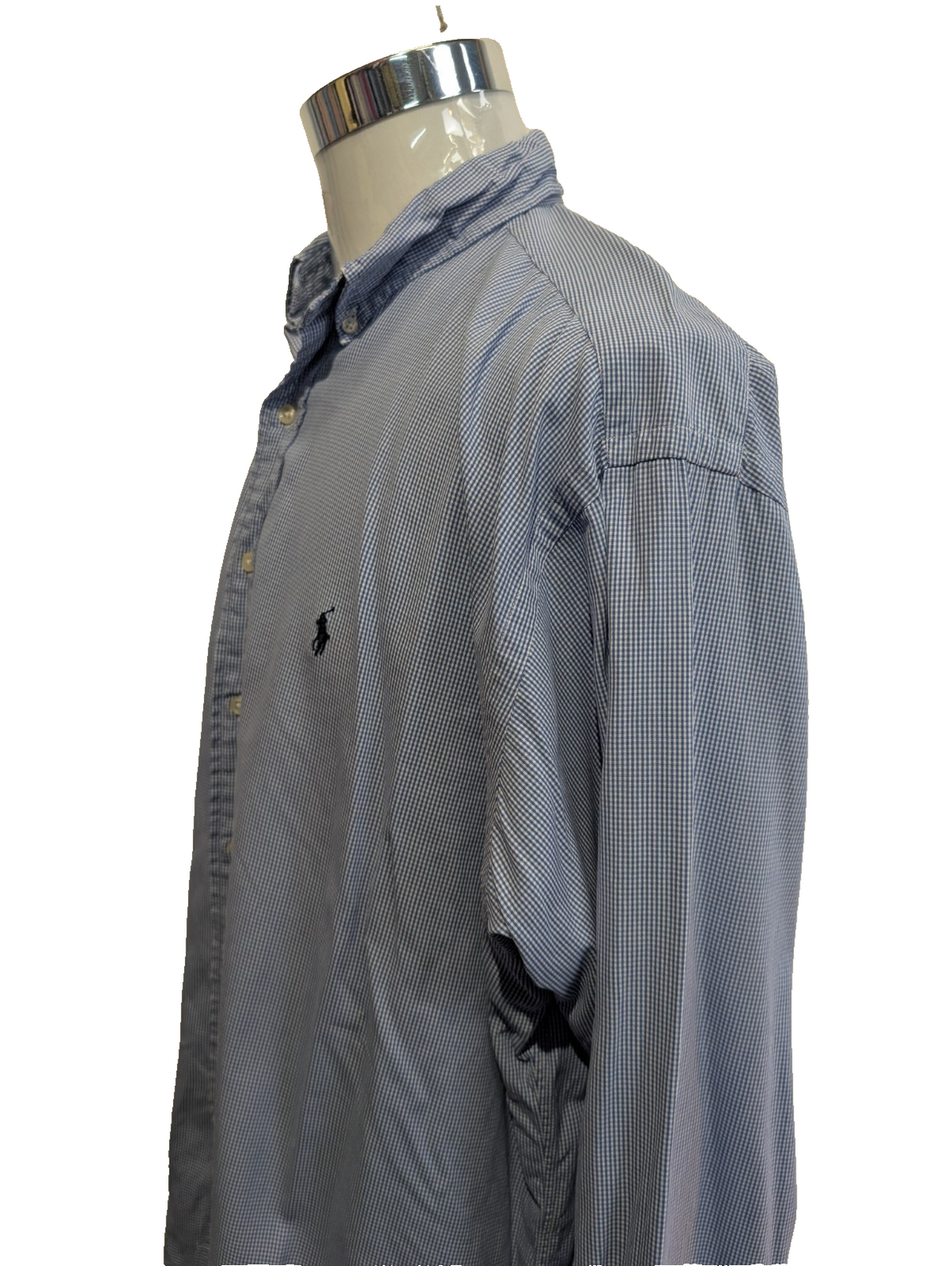 Chemise Polo Ralph Lauren Shirt L Custom Fit Rayée Bleu Blanc Button Down