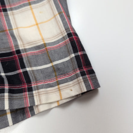 Chemise Nautica Flanelle L Carreaux Rouge Bleu Gris Manches Courtes 2 poches