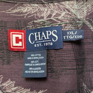 👕 Chemise CHAPS Ralph Lauren XXL (2XL) Vintage 100% Coton Violet Motif Palmiers