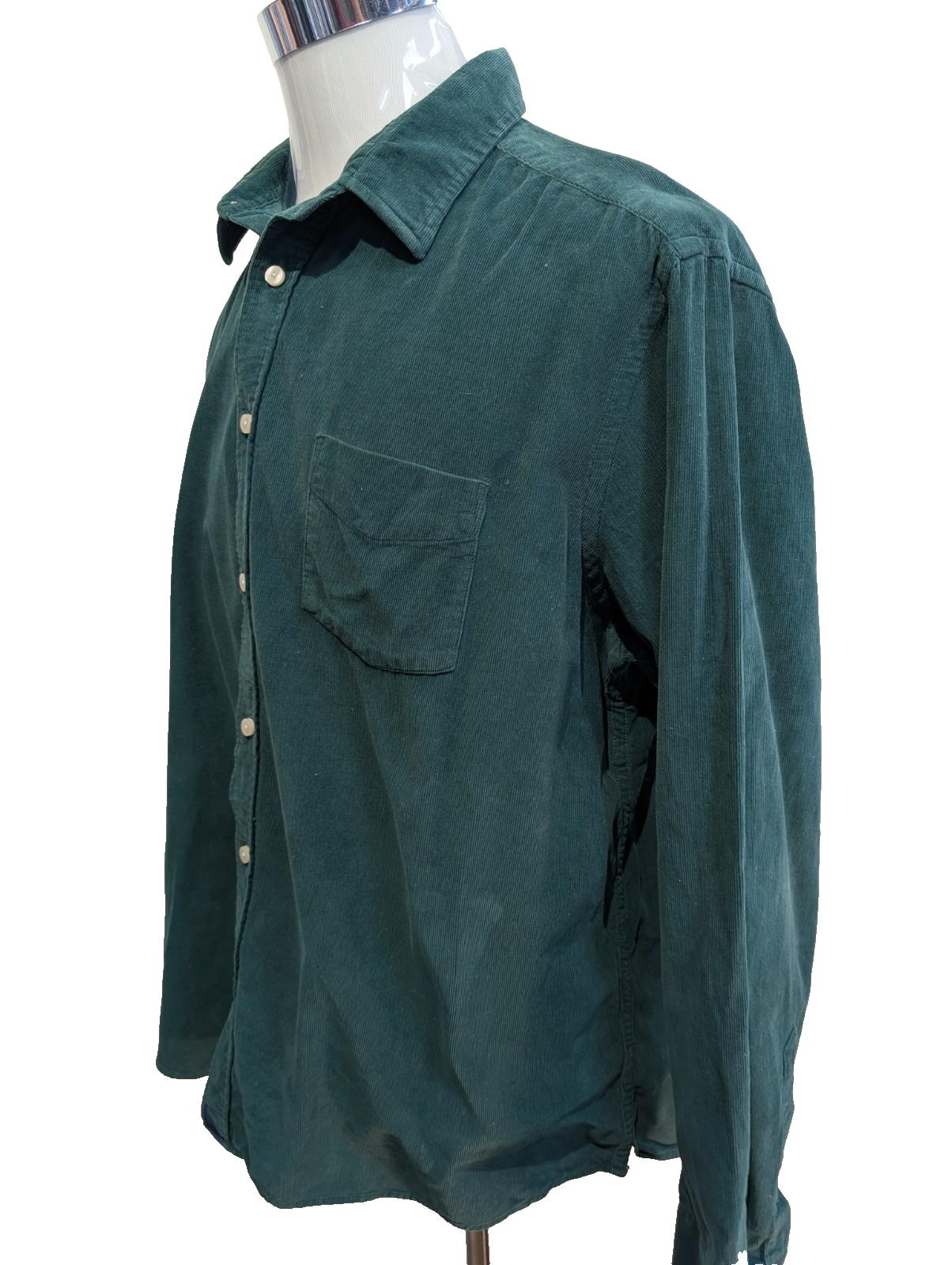 UNTUCKit XL Chemise Velours Côtelé Vert Forêt Coton Coupe Décontractée