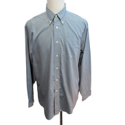 Chemise LL Bean bleu ciel petits carreaux manches longues 1 poche L