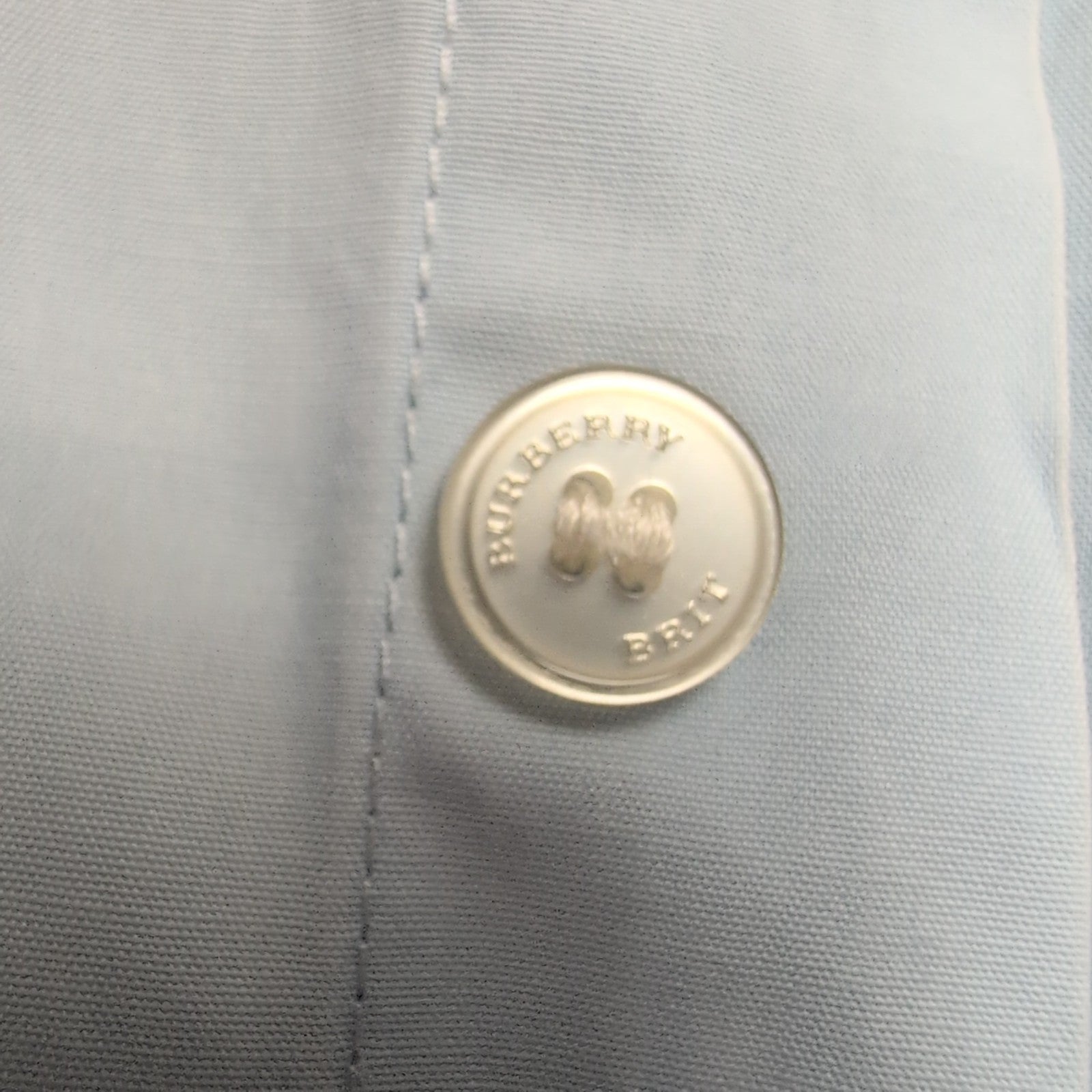 Chemise Burberry Brit Vintage Taille XL Bleu Clair Coton Logo Brodé