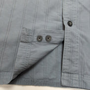 Chemise Harley-Davidson L Grise Rayures Broderies Avant Dos Manches courtes