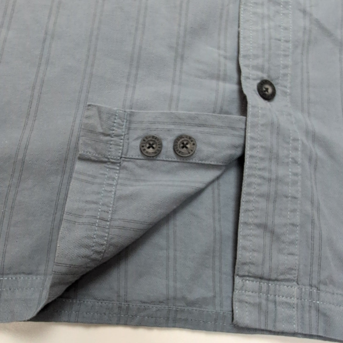 Chemise Harley-Davidson L Grise Rayures Broderies Avant Dos Manches courtes