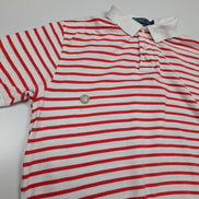 Polo manches courtes Polo Ralph Lauren XL blanc rayures rouges logo bleu