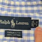 Chemise Ralph Lauren bleu ciel petits carreaux taille XL #2511
