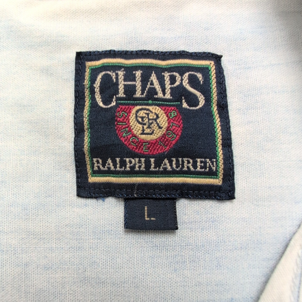 Chemise Chaps Ralph Lauren L Jean Bleu Manches Courtes Vintage Coton