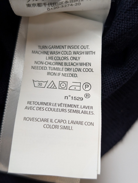 Pull Polo Ralph Lauren Bleu Marine Logo Bleu - 100% Coton Pima - Taille S - NEUF