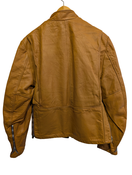 Veste Lesco Leathers café racer cuir épais marron clair taille 40 (M) #3c