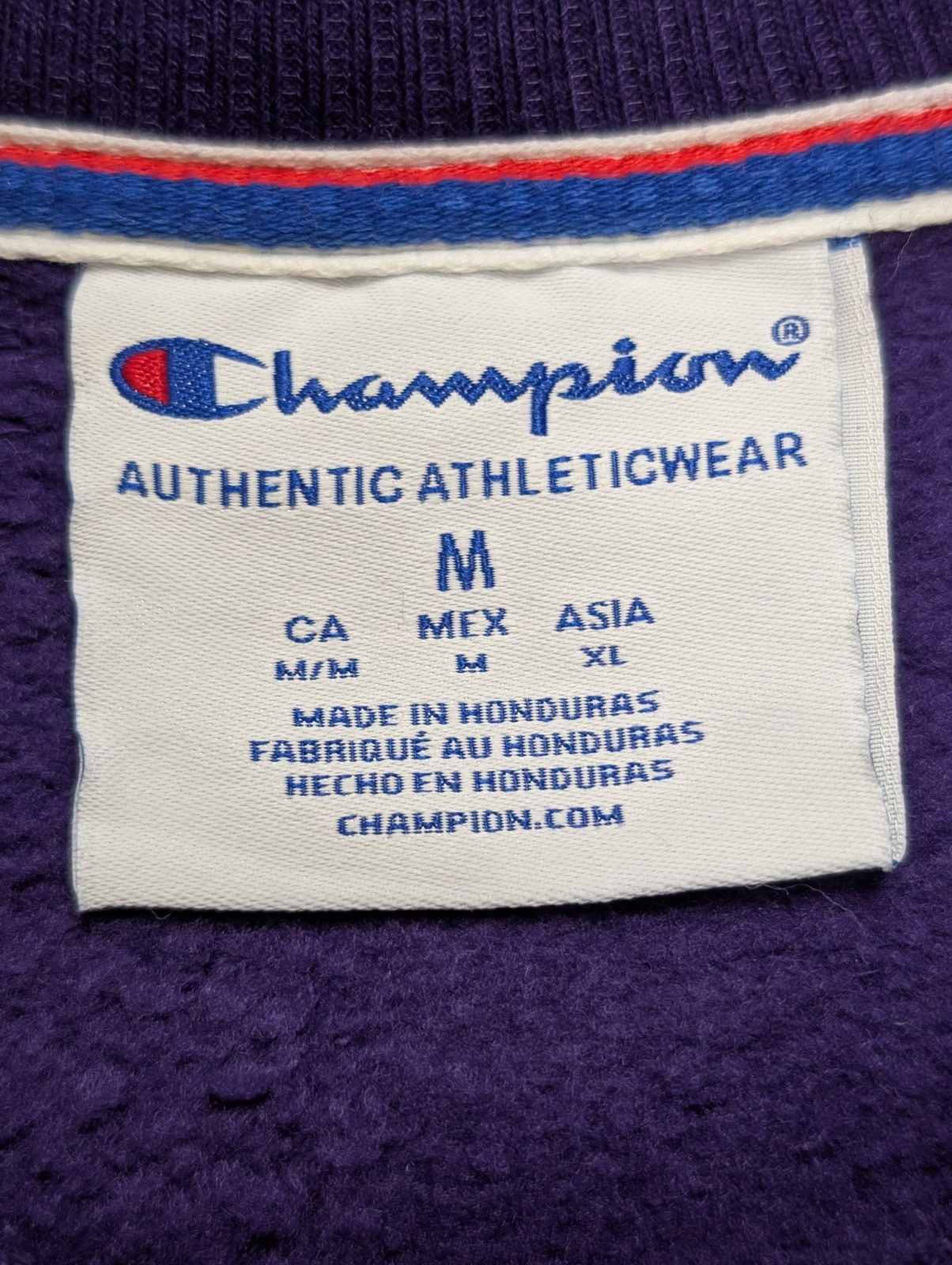 Sweat Champion Grand Logo Sérigraphié Violet Taille M