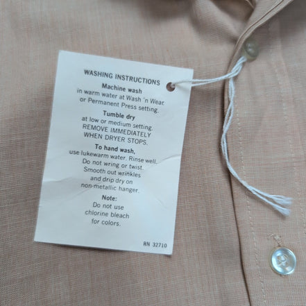 Chemise Shitton East neuve S beige manches courtes col boutonné USA