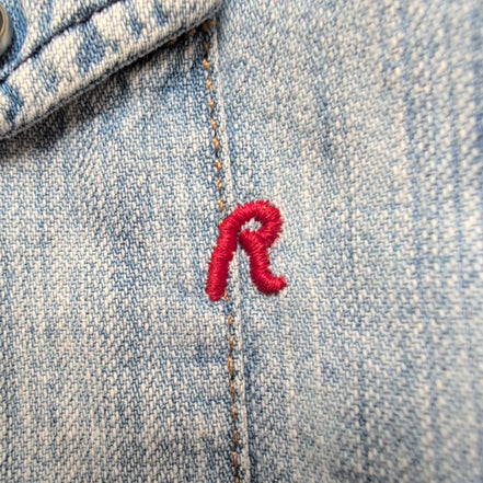 Chemise Replay Western Jean Bleu XL Manches Courtes 100% Coton Vintage