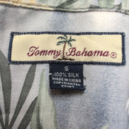Chemise Hawaïenne Tommy Bahama Taille S Bleu Palmiers 100% Soie
