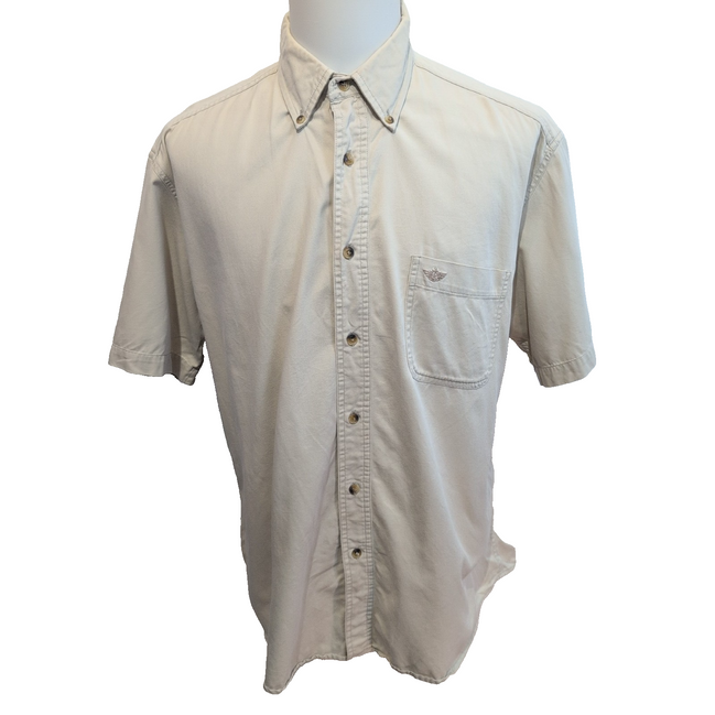 Chemise Manches Courtes Dockers Khakiware 100% Coton Beige 1 poche Taille L