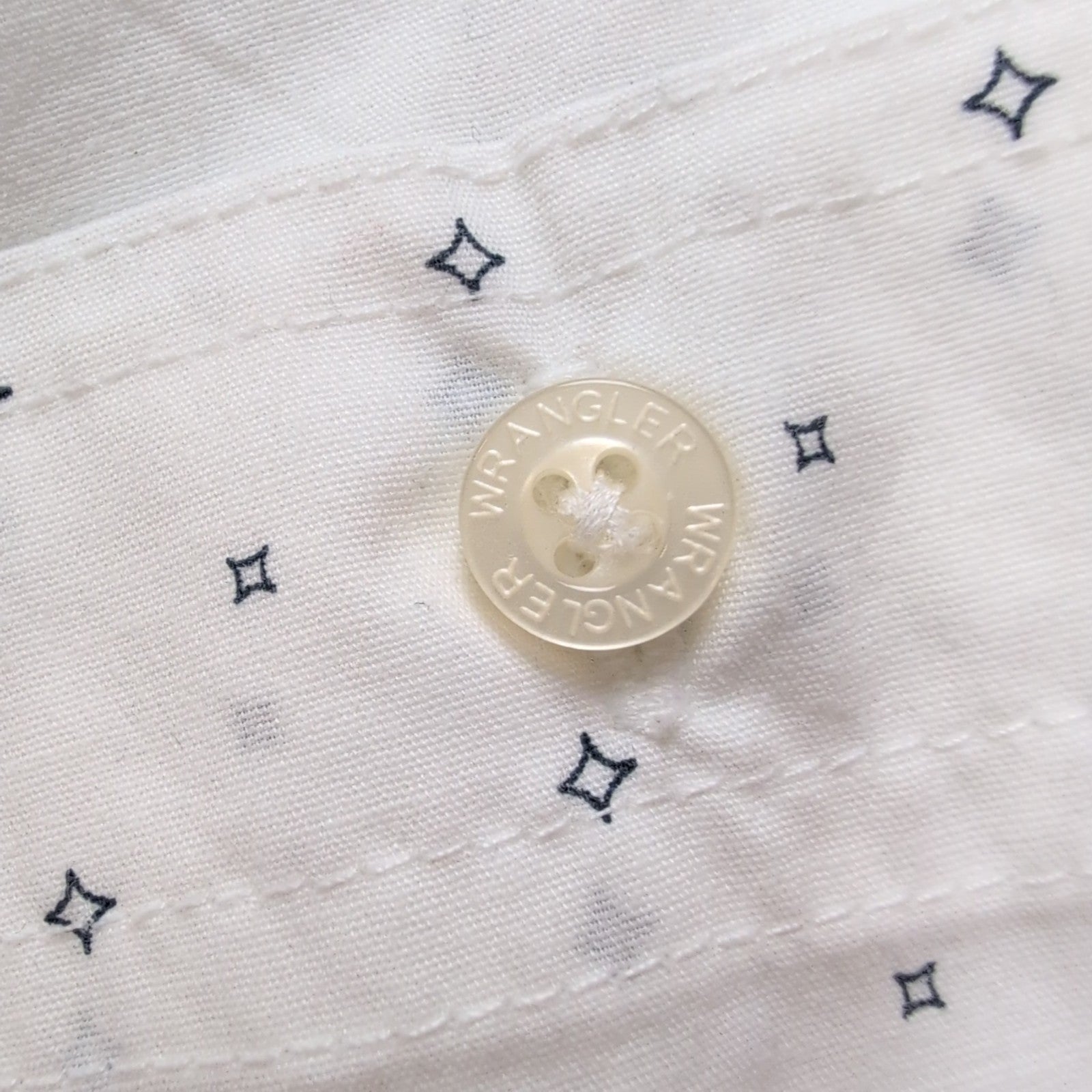 Chemise Wrangler Western Stretch Blanche à Motifs - Taille XL (Coupe Longue)