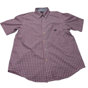 Chemise Chaps manches courtes violet à carreaux taille M #236msch