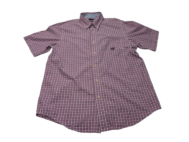 Chemise Chaps manches courtes violet à carreaux taille M #236msch