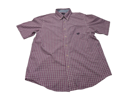 Chemise Chaps manches courtes violet à carreaux taille M #236msch