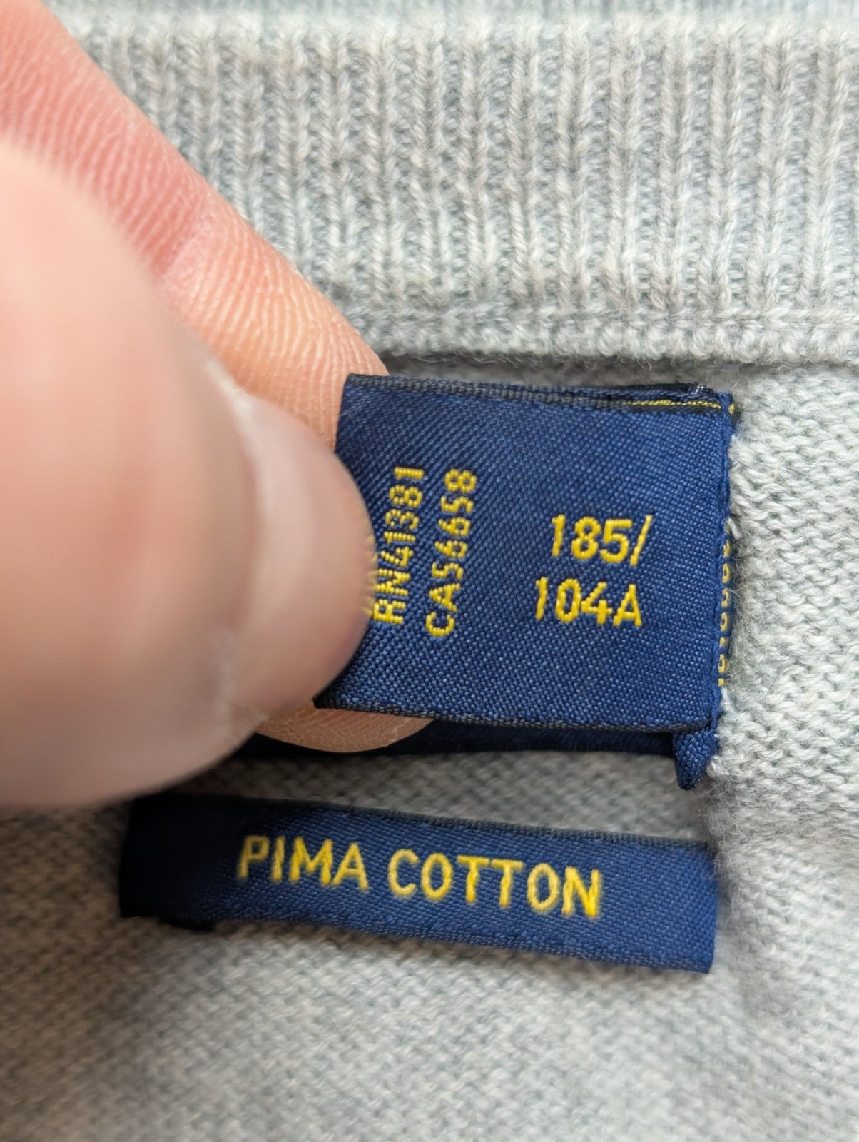 Pull POLO RALPH LAUREN Homme XL Gris Foncé Col V Logo Ton sur Ton Excellent État