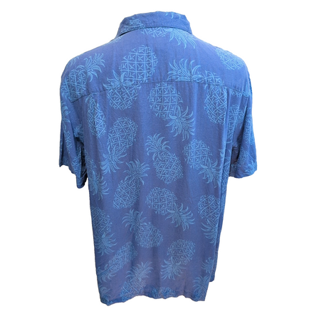 Chemise Hawaïenne Manches Courtes George Lin Ananas Bleu L