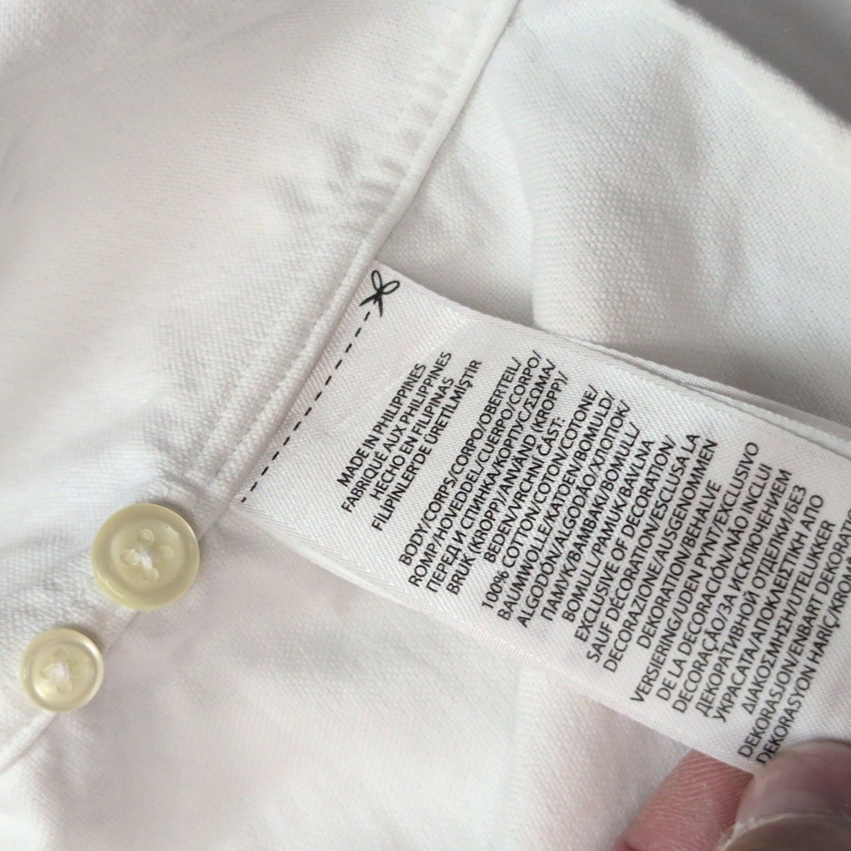 Chemise Ralph Lauren M Classic Fit blanc manches courtes logo bleu marine