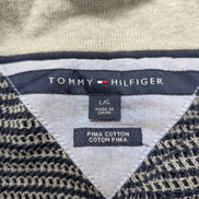 Gilet Boutonné Tommy Hilfiger Rayé Bleu Marine & Gris - Taille XL (LG)