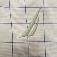 Chemise Nautica XL Vert Pâle Carreaux Bleus 100% Coton Manches longues