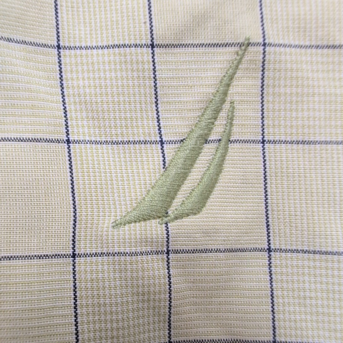 Chemise Nautica XL Vert Pâle Carreaux Bleus 100% Coton Manches longues