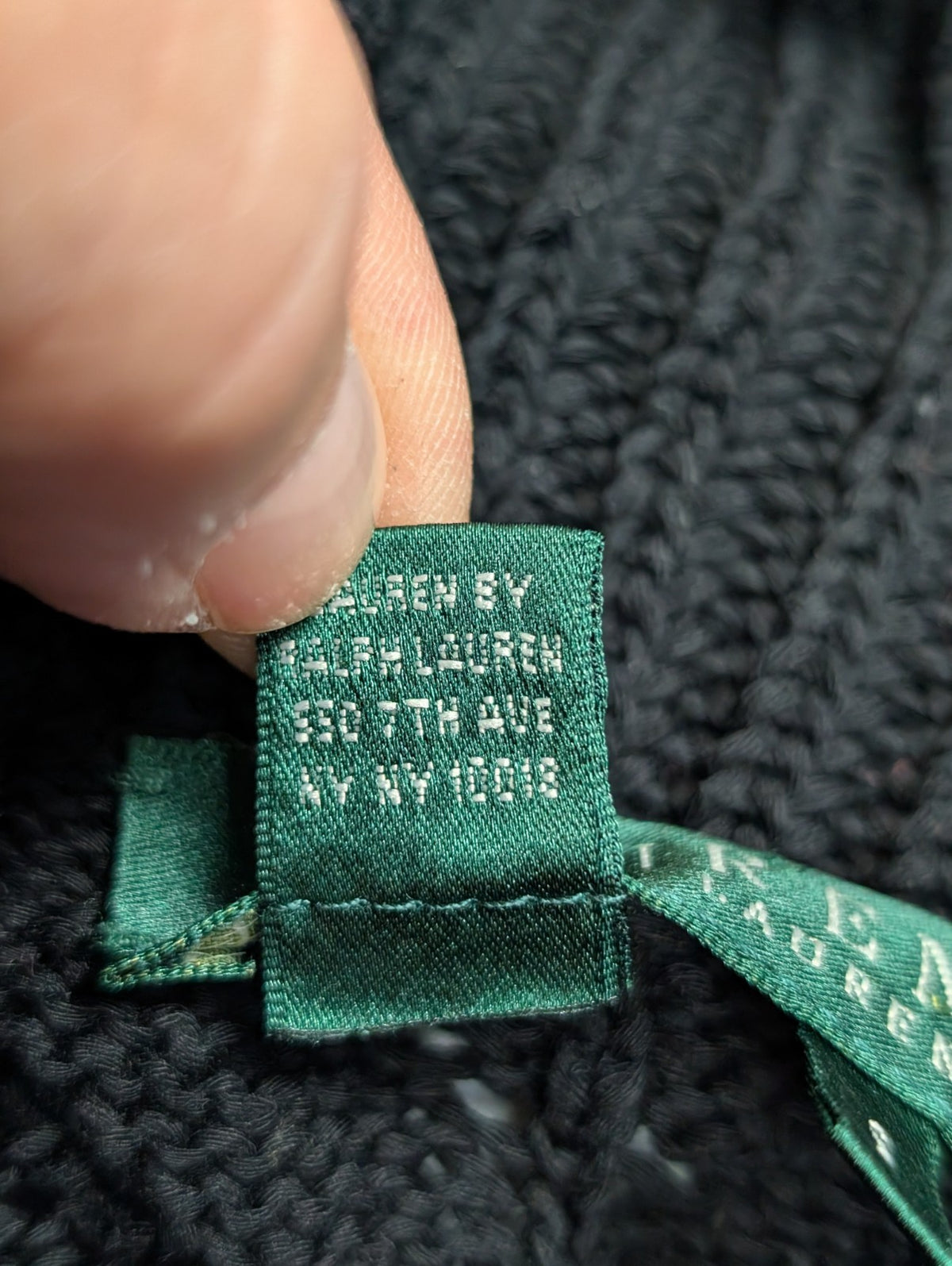 Gilet Lauren Ralph Lauren Femme S Noir Coton Maille Torsadée Cardigan