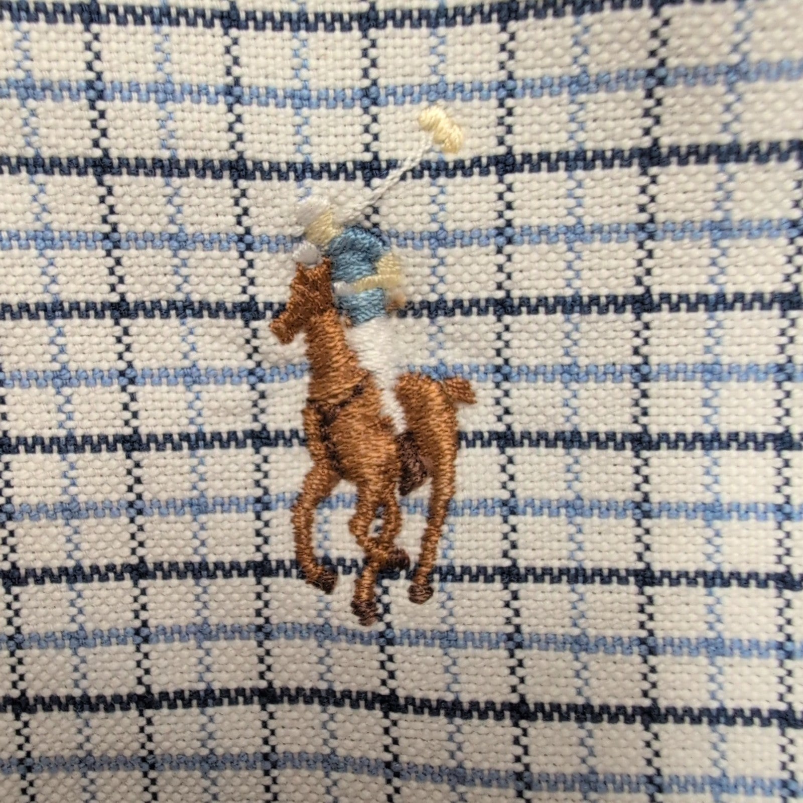 Chemise Ralph Lauren M Carreaux Bleu Blanc Oxford Button Down Shirt Vintage