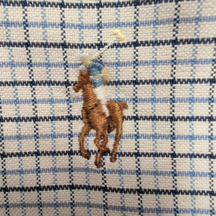 Chemise Ralph Lauren M Carreaux Bleu Blanc Oxford Button Down Shirt Vintage