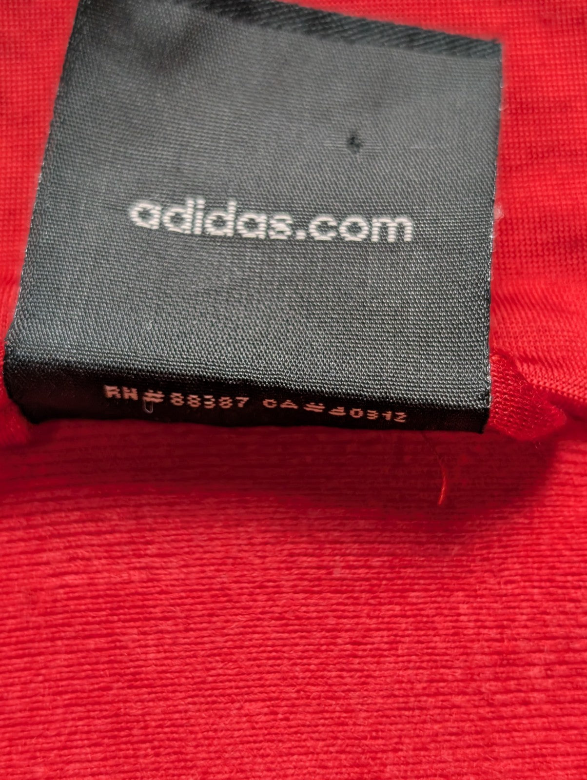 Veste de survêtement Adidas Rouge Taille L (Taille grand - Mesures réelles)