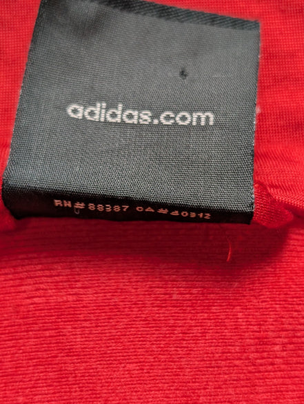 Veste de survêtement Adidas Rouge Taille L (Taille grand - Mesures réelles)
