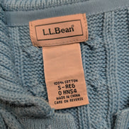 Gilet L.L. Bean Torsadé Bleu Ciel à Manches Courtes en Coton - Taille S