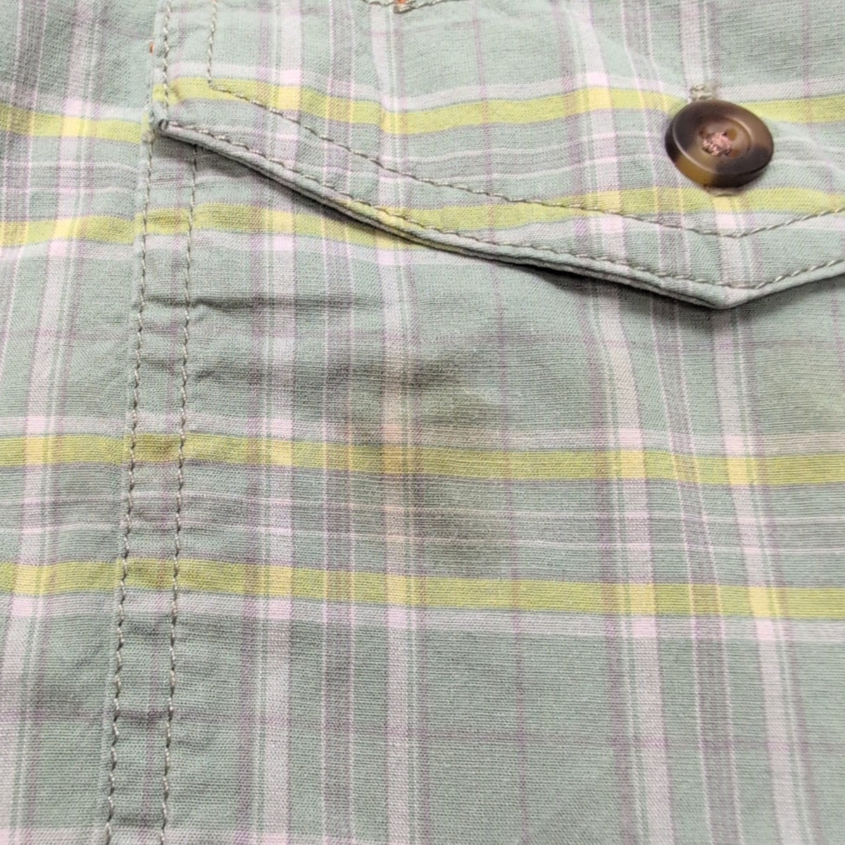 Chemise Carhartt Relaxed Fit L Vert Carreaux Manches Courtes Poches