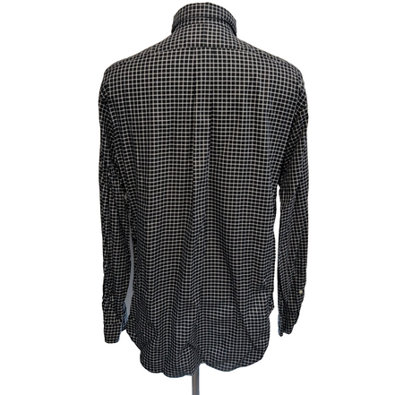 Chemise Ralph Lauren L Noire Carreaux Blancs Classic Fit Button Down Coton