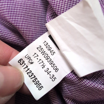 Chemise Chaps bordeaux micro carreaux manches longues 1 poche XL