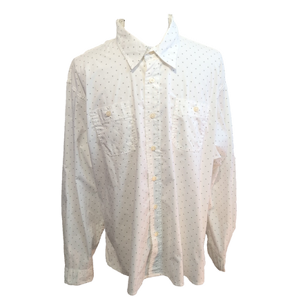 Chemise Wrangler Stretch Blanche à Motifs Petits Points Gris Taille 3XL Tall