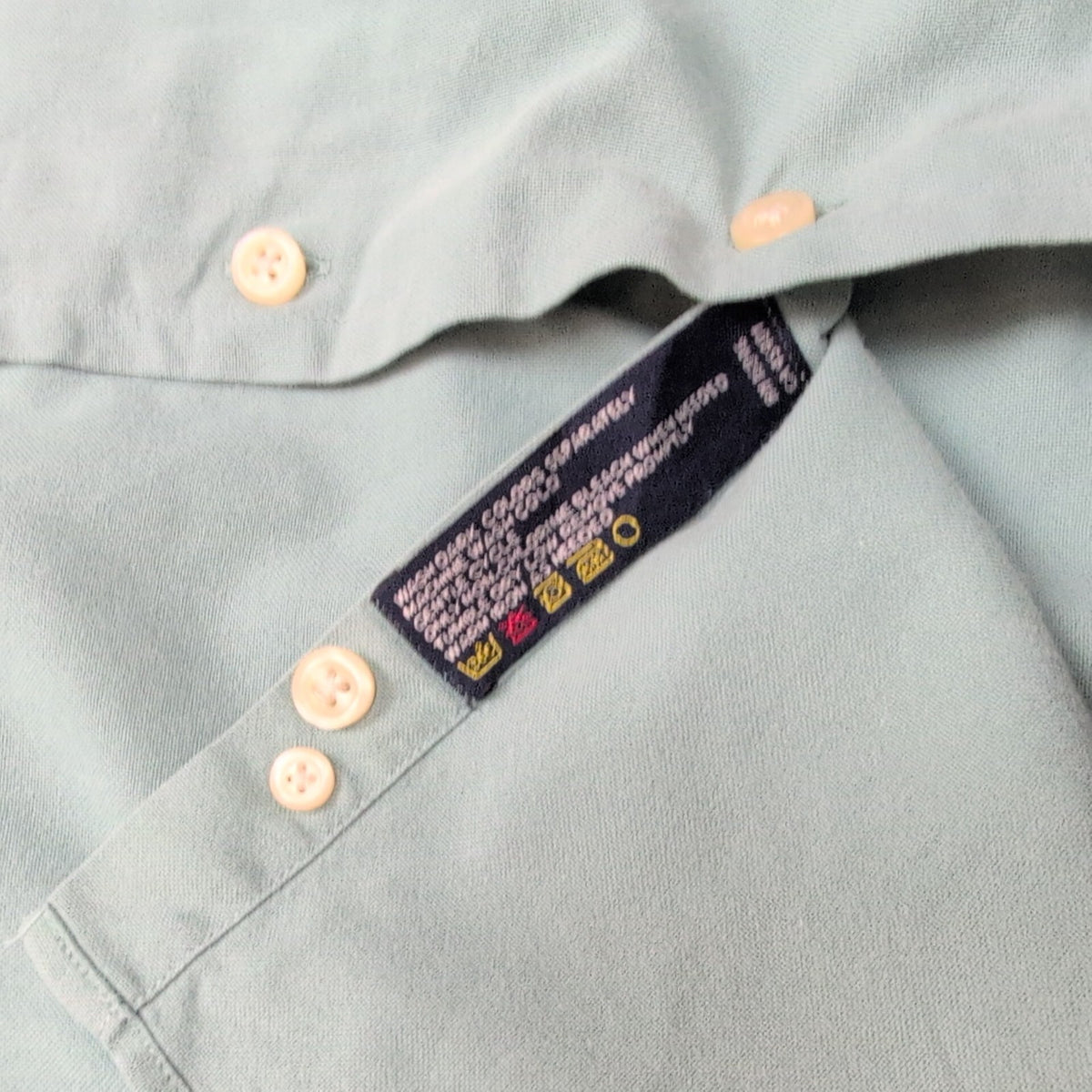 Chemise Nautica Vintage Oxford M Vert Pâle Uni 100% Coton