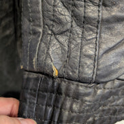 Blouson cuir noir Hi-Gear style café racer avec capuche taille S #16c