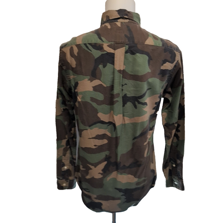 Chemise Ralph Lauren S Camouflage Militaire Chasse VTG Button Down Shirt