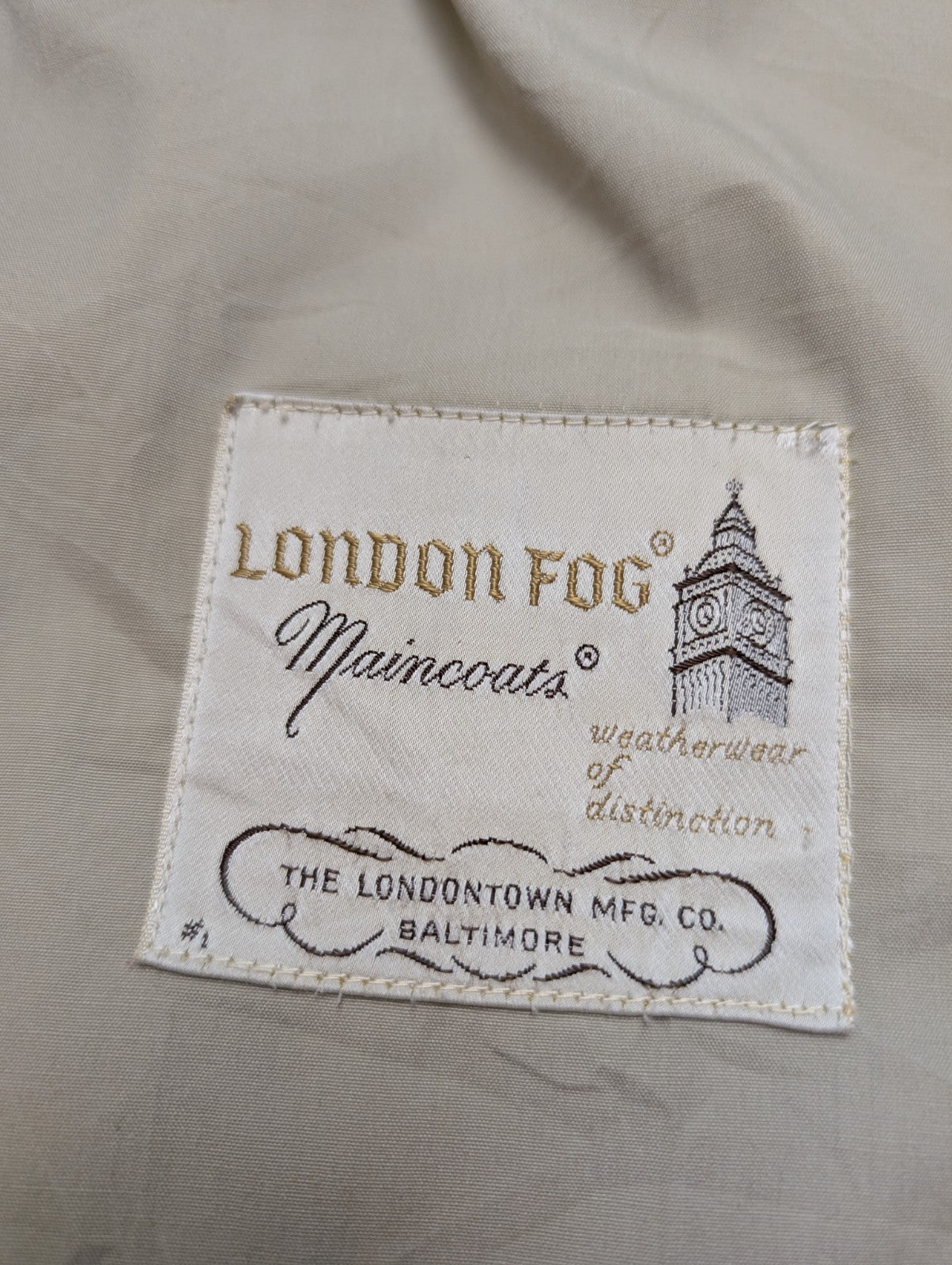 Trench-Coat Long London Fog Femme M Beige Crème Classique Imperméable