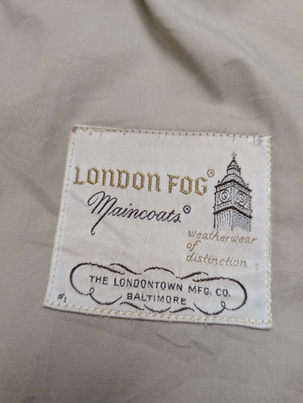 Trench-Coat Long London Fog Femme M Beige Crème Classique Imperméable