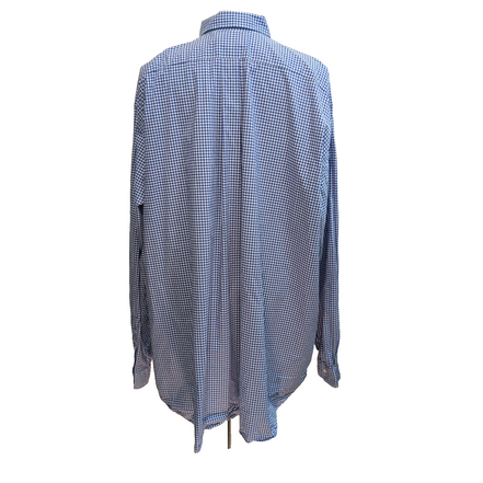 Chemise Ralph Lauren 4XLT Bleu Carreaux Coton Stretch Logo Jaune Grande Taille